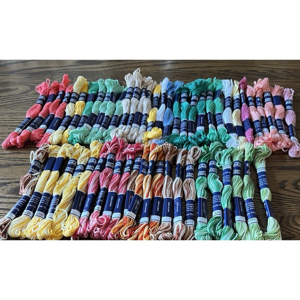55 DMC Craft Thread Skeins Multicolor Variegated Embroidery Floss Cross Stitch